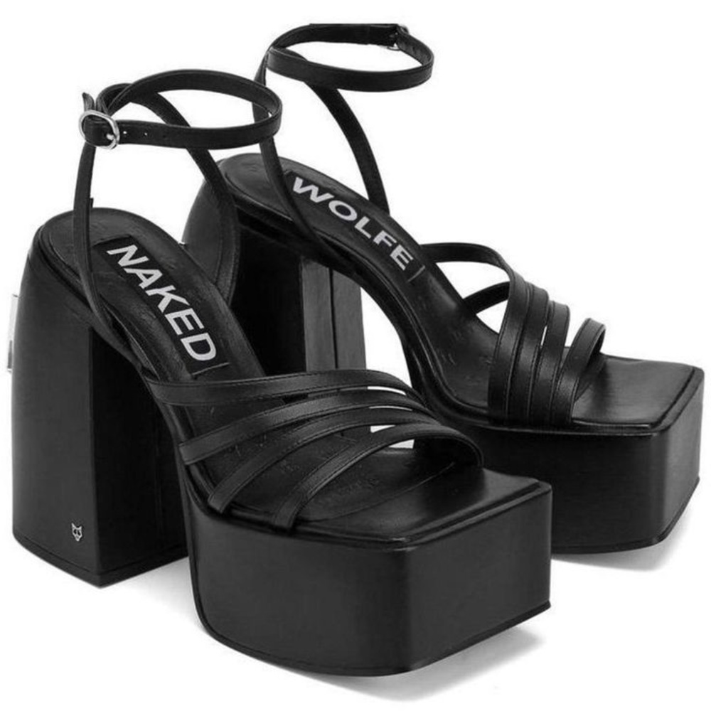 Naked Wolfe JADA Black Chunky Platform Heels
